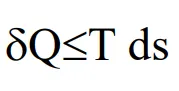 Entropy inequality equation: delta Q is less than or equal to T ds