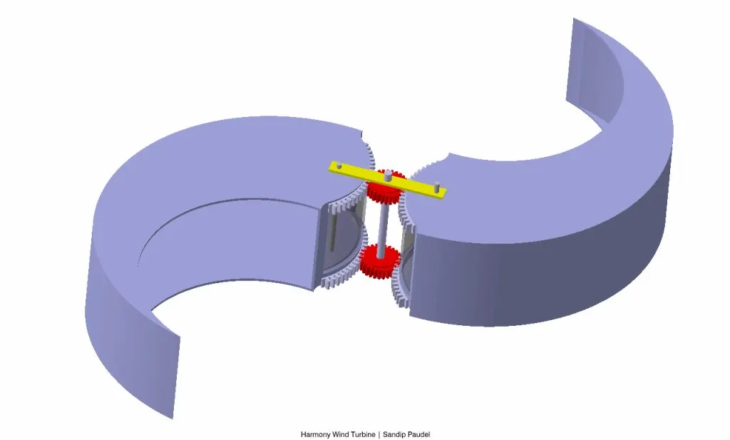 CAD model of harmony wind turbine
