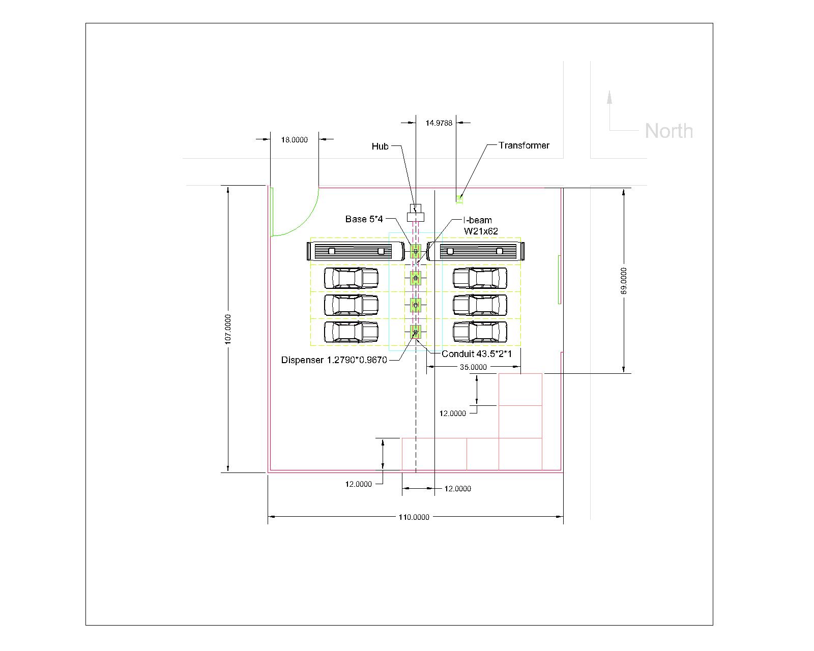 AutoCAD substation layout drawing